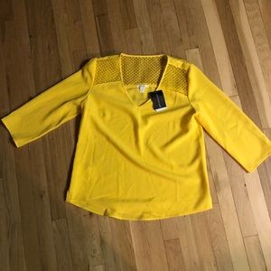 Promod Yellow mixed media woven